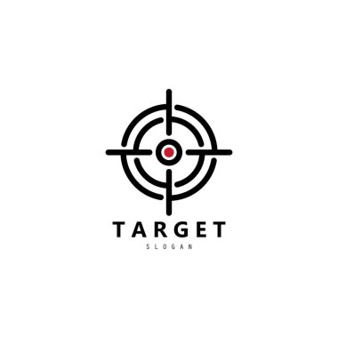 Hedef logo üzerinde sağ ok, Hedef logo tasarım vektör resimleme.