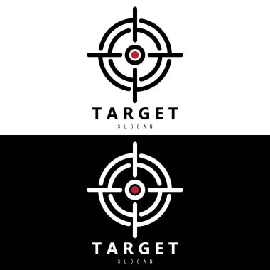 Hedef logo üzerinde sağ ok, Hedef logo tasarım vektör resimleme.