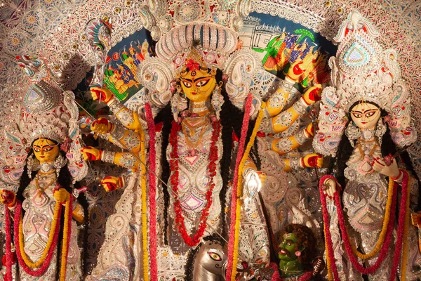 Durga Puja Também Chamada Durgotsava Festival Anual Hindu Subcontinente Indiano — Fotografia de Stock