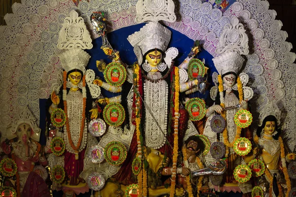 stock image Durga Puja, also called Durgotsava, is an annual Hindu festival in the Indian subcontinent that reveres the goddess Durga. It is particularly popular in West Bengal, Assam, Tripura, Bihar, Jharkhand, Odisha, Bangladesh