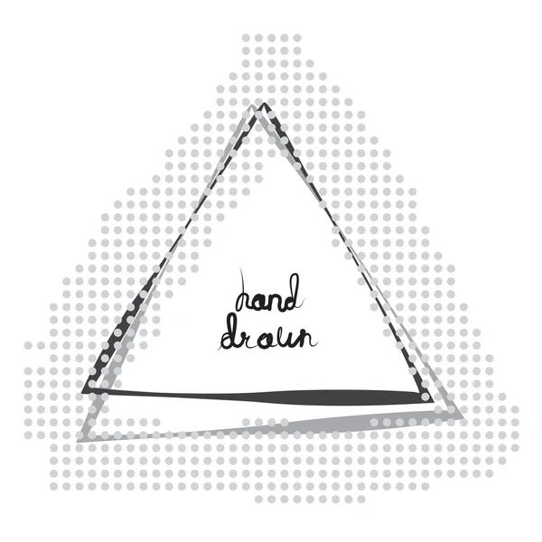 Quadro Triangular Desenhado Mão Isolado Fundo Branco Desenho Geométrico Doodle — Vetor de Stock
