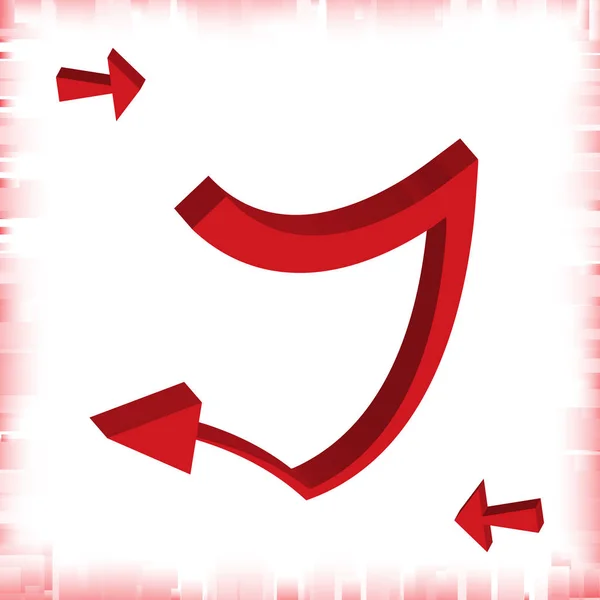 Set Icone Con Frecce Simbolo Direzione Rossa Segno Comunicazione Isolato — Vettoriale Stock