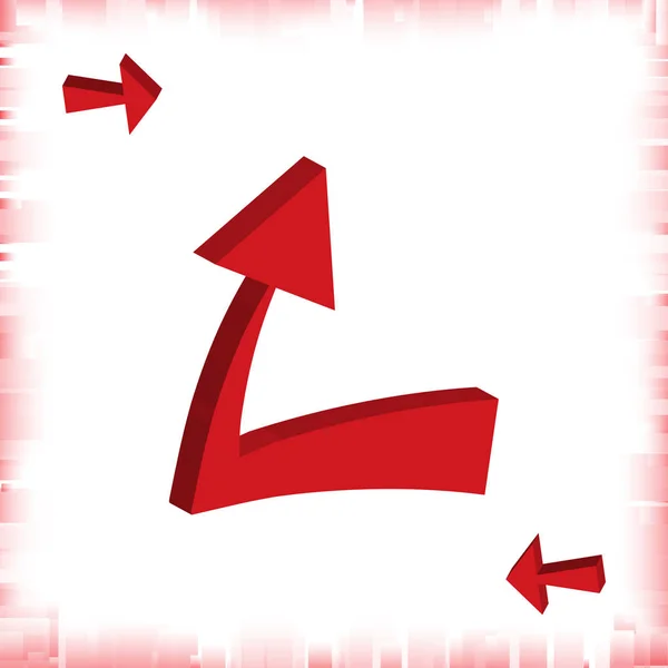 Conjunto Iconos Flecha Símbolo Dirección Roja Signo Comunicación Aislado Sobre — Archivo Imágenes Vectoriales