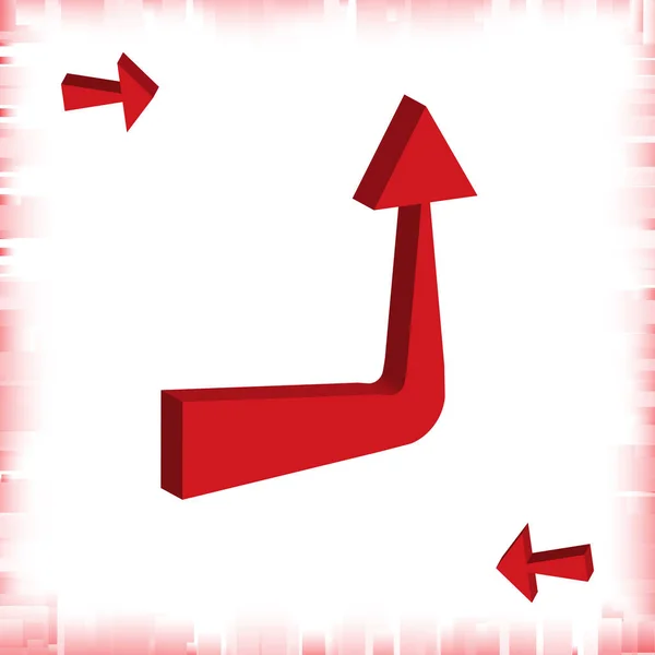 Zestaw Ikony Strzałek Kierunku Czerwony Symbol Lub Znak Komunikacja Białym — Wektor stockowy