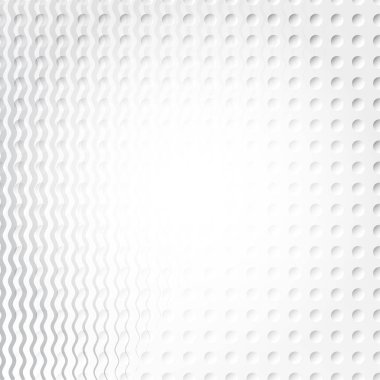 Işık yarı ton fütüristik arka plan Web düzeni için. Nokta ve degrade dalgalar ile beyaz ve gri yarı ton desen