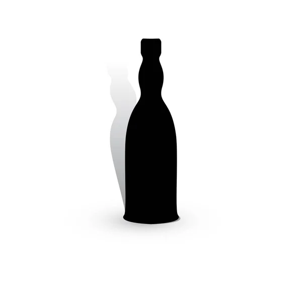 Ícone Garrafa Vinho Símbolo Recipiente Álcool Isolado Fundo Branco — Vetor de Stock
