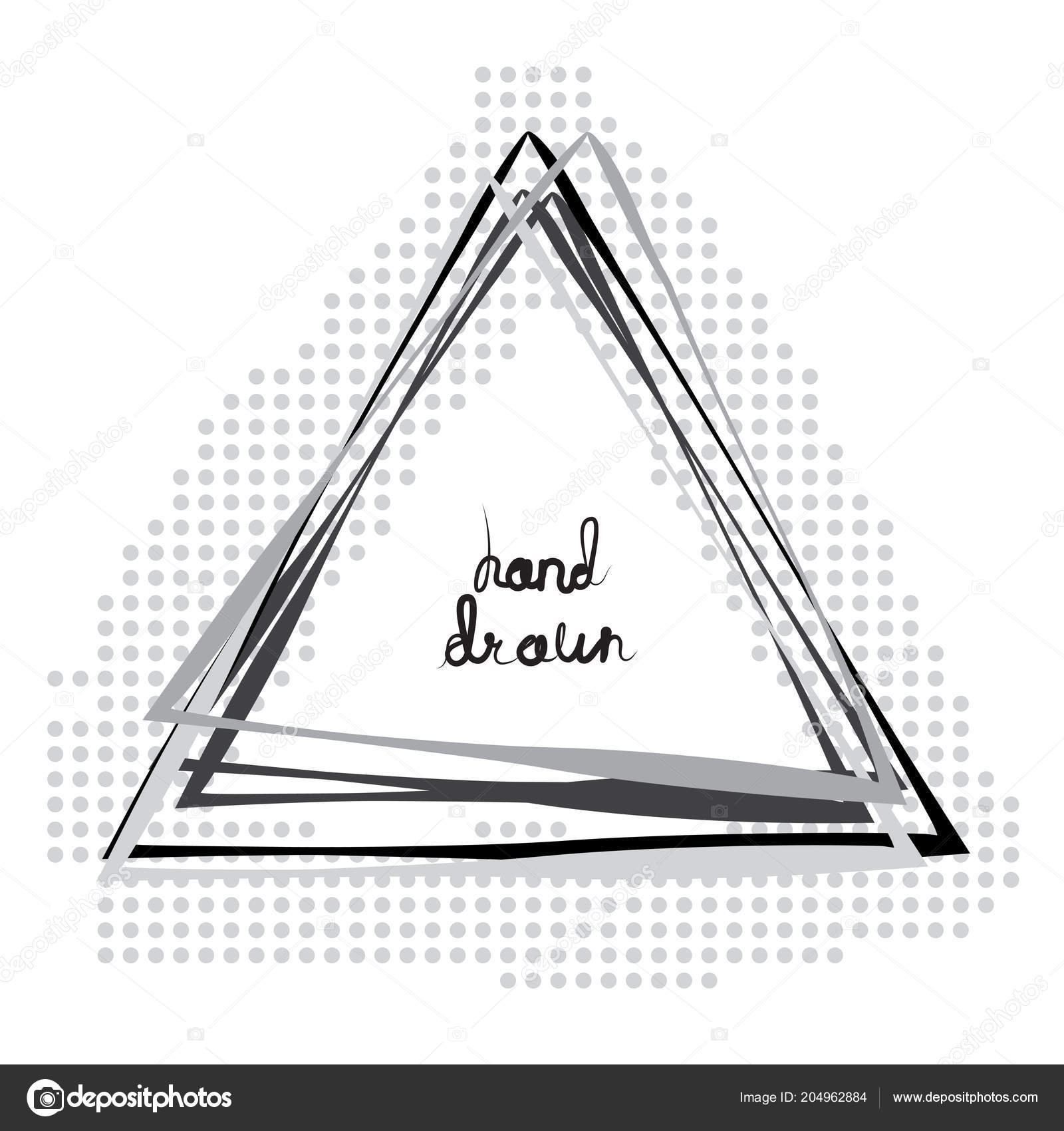 Hand Drawn Triangle Frame Isolated White Background Vector Geometric