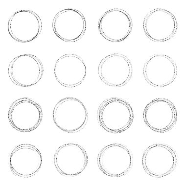 Elle çizilmiş mürekkep satırı daire illüstrasyon vektör. Dairesel doodle karalamalar yuvarlak kare üzerinde beyaz metin için yer ile izole için skeçler. El yazısıyla yazılmış kalem sanat taklit