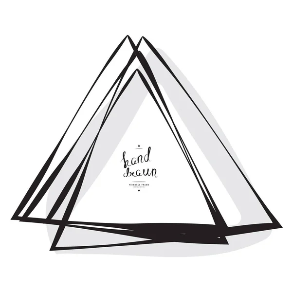 Cadre Triangle Dessiné Main Avec Place Pour Texte Isolé Sur — Image vectorielle