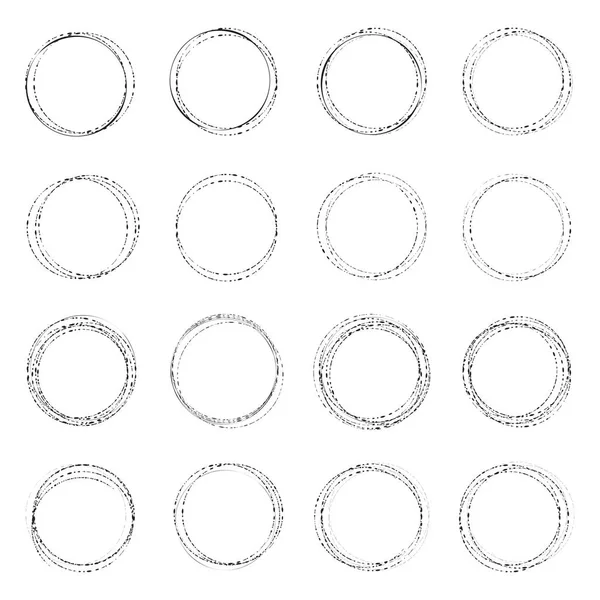 Hand Drawn Ink Line Circles Vector Illustration Circular Doodle Sketches — Stock Vector