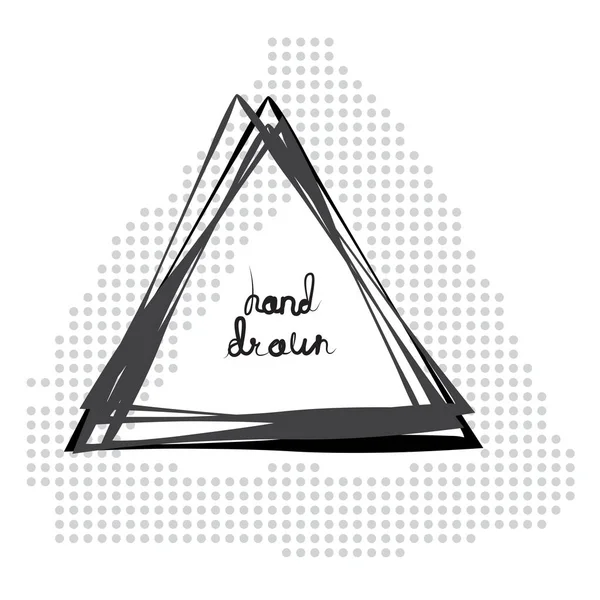 Quadro Triangular Desenhado Mão Isolado Fundo Branco Desenho Geométrico Doodle —  Vetores de Stock