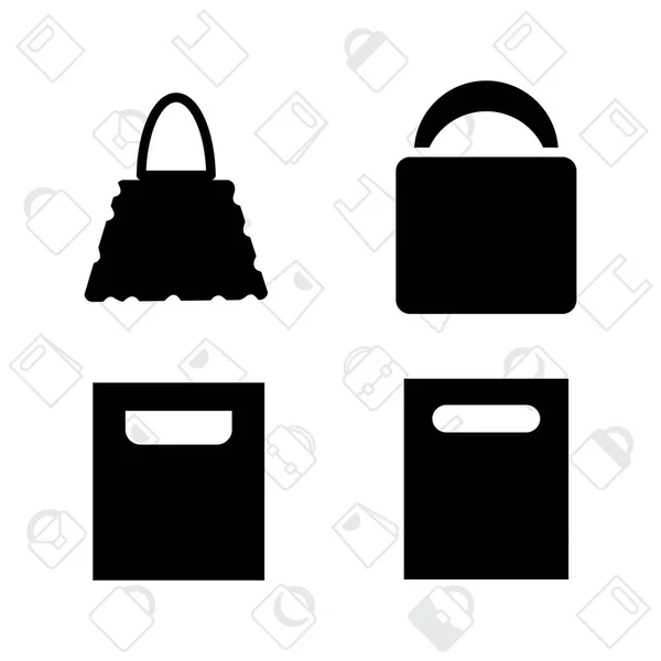 Set Shopping Bag Icons Isolated White Background — Stock Vector