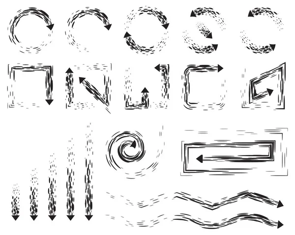 Conjunto Iconos Vectores Flecha Simple Símbolo Dirección Negra Signo Comunicación — Archivo Imágenes Vectoriales