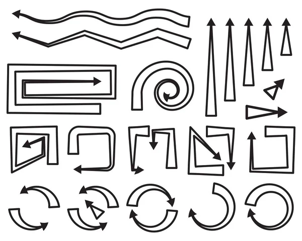 Conjunto Iconos Vectores Flecha Simple Símbolo Dirección Negra Signo Comunicación — Archivo Imágenes Vectoriales