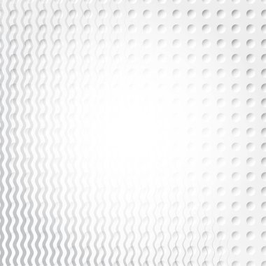 Işık yarı ton fütüristik arka plan Web düzeni için. Beyaz ve gri yarım ton vektör desen noktalar ve degrade dalgalar