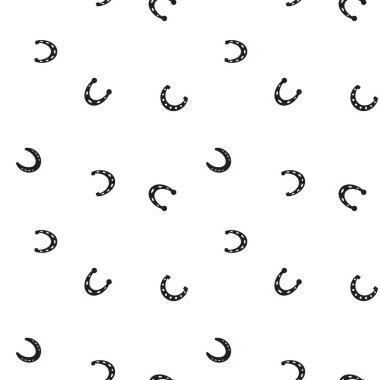 At nalı vektör seamless modeli. At Ayakkabı siluet uluslararası iyi şanslar sembolü olarak. Servet ve başarı işaretleri ile sonsuz arka plan