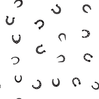 At nalı vektör seamless modeli. At Ayakkabı siluet uluslararası iyi şanslar sembolü olarak. Servet ve başarı işaretleri ile sonsuz arka plan