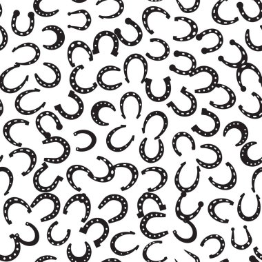 At nalı vektör seamless modeli. At Ayakkabı siluet uluslararası iyi şanslar sembolü olarak. Servet ve başarı işaretleri ile sonsuz arka plan