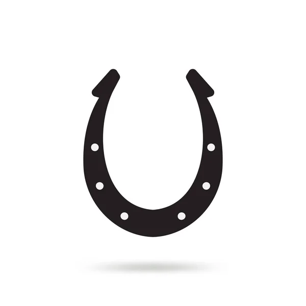 シンプルなブラック馬蹄ベクトルのアイコンが白い背景に分離されました 国際幸運のシンボルとして馬の靴のシルエット 幸運と成功のサイン — ストックベクタ
