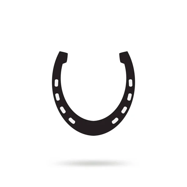 Egyszerű Fekete Horseshoe Vector Icon Elszigetelt Fehér Background Cipő Sziluett — Stock Vector