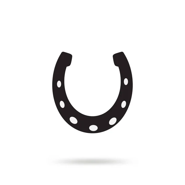 Simple Black Horseshoe Vector Icon Isolated White Background Horse Shoe — Stock Vector