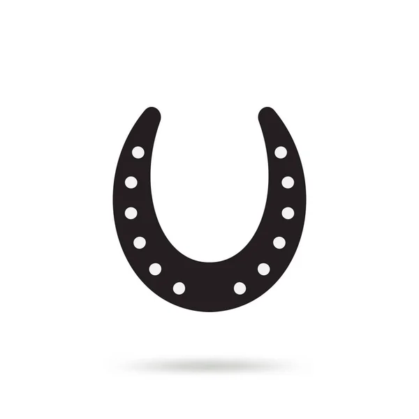 Simple Black Horseshoe Vector Icon Isolated White Background Horse Shoe — Stock Vector