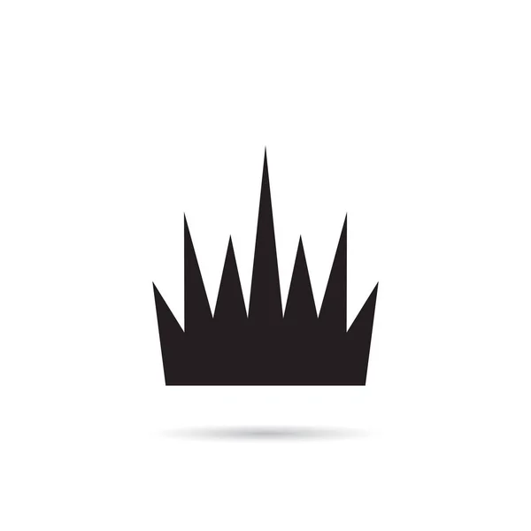 Icono Corona Simple Con Sombra Diadema Símbolo Real Aislado Sobre — Archivo Imágenes Vectoriales