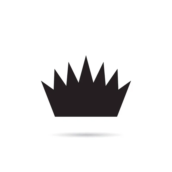 Icône Couronne Simple Avec Ombre Symbole Royal Diadème Isolé Sur — Image vectorielle