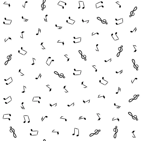 Notes Musique Dessinées Main Fond Vectoriel Sans Fin Modèle Sans — Image vectorielle