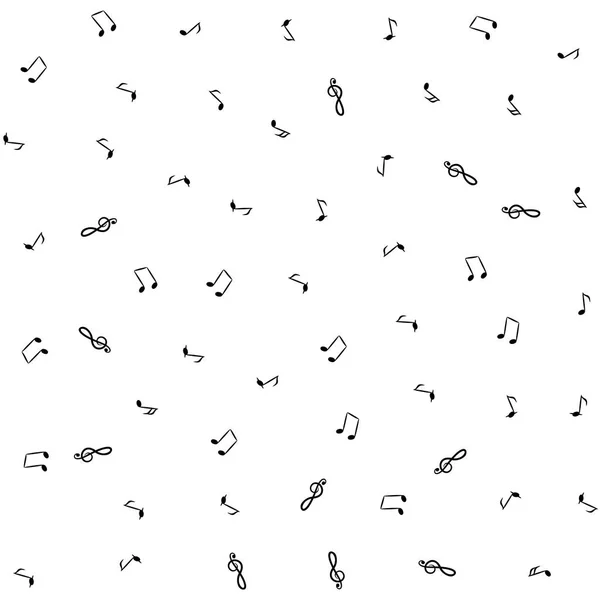 Notes Musique Dessinées Main Fond Vectoriel Sans Fin Modèle Sans — Image vectorielle