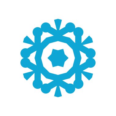 Beyaz arka plan üzerinde izole kar tanesi simgesi. Kış tasarım ve dekorasyon için Snow flake öğe. Buzdolabı vektör simge veya logosu