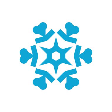 Beyaz arka plan üzerinde izole kar tanesi simgesi. Kış tasarım ve dekorasyon için Snow flake öğe. Buzdolabı vektör simge veya logosu