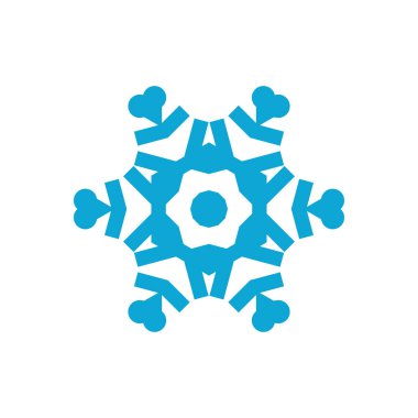 Beyaz arka plan üzerinde izole kar tanesi simgesi. Kış tasarım ve dekorasyon için Snow flake öğe. Buzdolabı vektör simge veya logosu