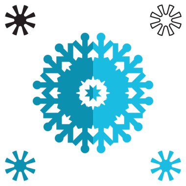 Beyaz arka plan üzerinde izole kar tanesi simgesi. Kış tasarım ve dekorasyon için Snow flake öğe. Buzdolabı vektör simge veya logosu