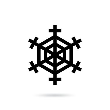 Beyaz arka plan üzerinde izole kar tanesi simgesi. Kış tasarım ve dekorasyon için Snow flake öğe. Buzdolabı vektör simge veya logosu