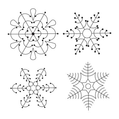Beyaz arka plan üzerinde izole kar tanesi ince çizgi kutsal kişilerin resmi. Snow flake elemanları kış tasarım ve dekorasyon için. Buzdolabı vektör simge veya logosu