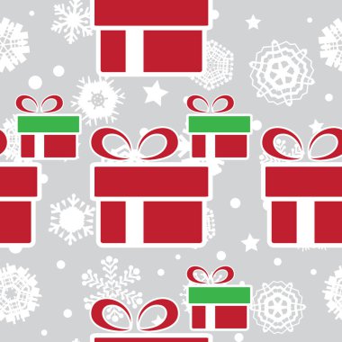 Noel hediyesi Seamless modeli Holiday Xmas hediyesi sonsuz arka plan kutuları. Yeni yıl vektör çizim