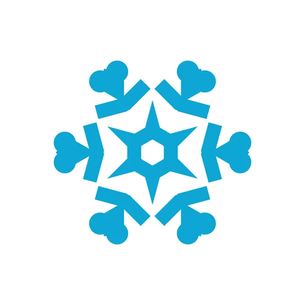 Schneeflockensymbol Isoliert Auf Weißem Hintergrund Schneeflockenelement Für Winterliches Design Und — Stockvektor
