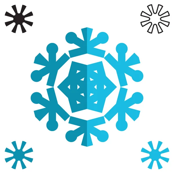 Snöflinga Ikonen Isolerad Vit Bakgrund Snow Flake Element För Vintern — Stock vektor