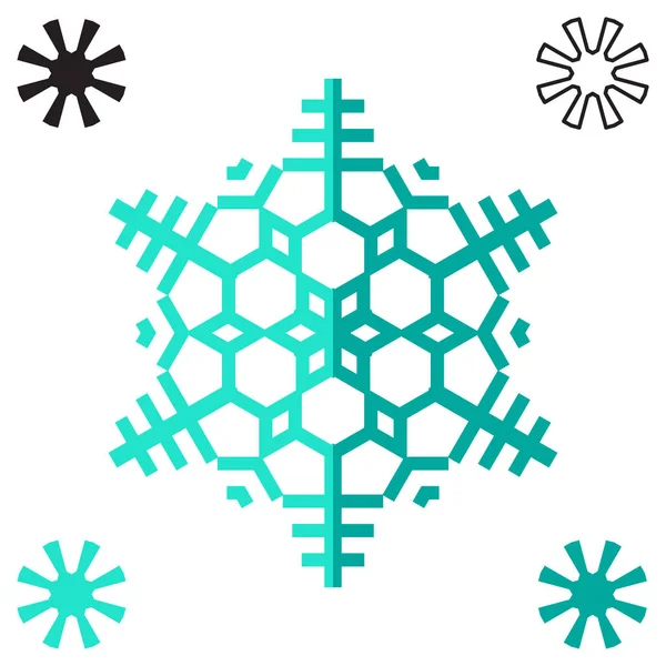 Коллекция Икон Снежинки Выделена Белом Фоне Элементы Снежинки Зимнего Дизайна — стоковый вектор