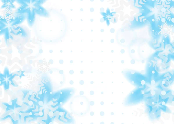 Latar Belakang Biru Cerah Dengan Kepingan Salju Pola Musim Dingin - Stok Vektor