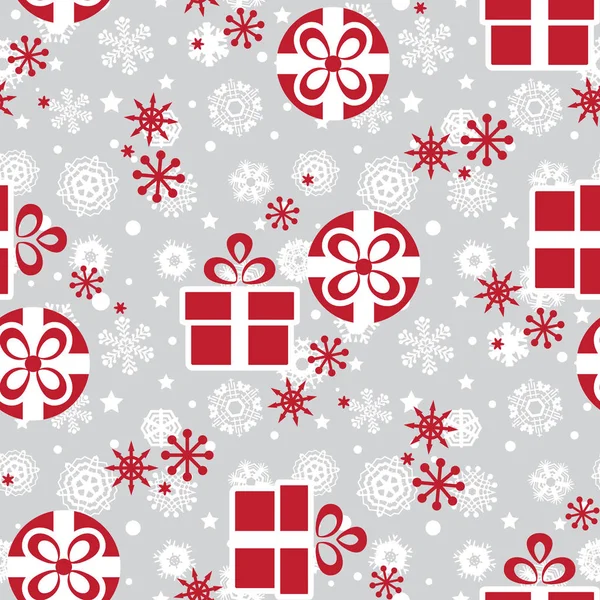 Boîtes Cadeaux Noël Motif Sans Couture Noël Présent Fond Sans — Image vectorielle