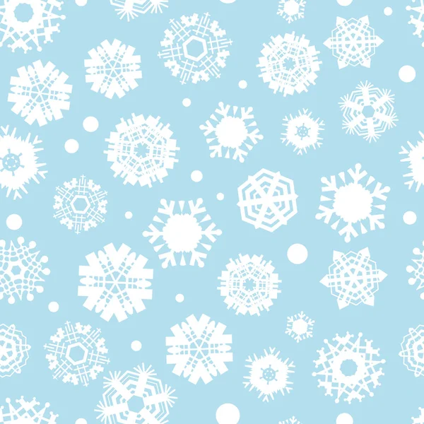 Fundo Azul Brilhante Com Flocos Neve Padrão Inverno Queda Neve — Vetor de Stock