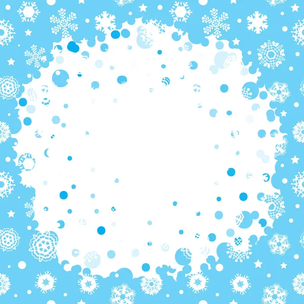 Fondo Azul Brillante Con Copos Nieve Patrón Invierno Nevadas Vectoriales — Archivo Imágenes Vectoriales