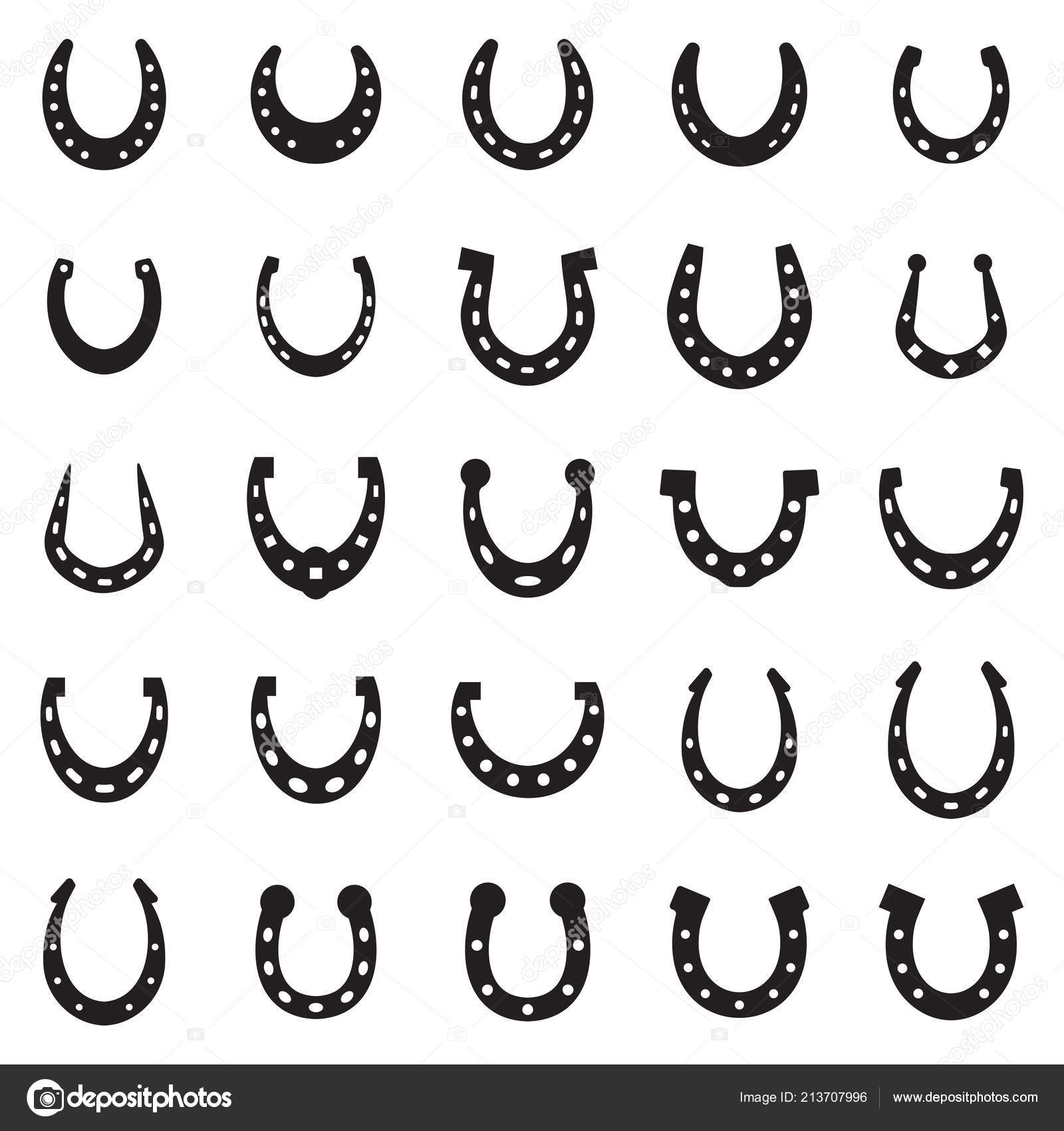 Set Horseshoe Vector Icon Isolated White Background Horse Shoe Silhouette  Stock Vector by ©Artem_Stepanov 213707996, image size:1600x1700