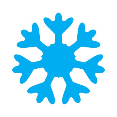 Beyaz arka plan üzerinde izole kar tanesi mavi simge. Xmas kar kış Noel ve yeni yıl tasarım ve dekorasyon için pul öğe. Buzdolabı ve soğuk vektör simge veya logosu
