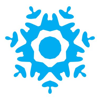 Beyaz arka plan üzerinde izole kar tanesi mavi simge. Xmas kar kış Noel ve yeni yıl tasarım ve dekorasyon için pul öğe. Buzdolabı ve soğuk vektör simge veya logosu