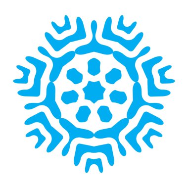 Beyaz arka plan üzerinde izole kar tanesi mavi simge. Xmas kar kış Noel ve yeni yıl tasarım ve dekorasyon için pul öğe. Buzdolabı ve soğuk vektör simge veya logosu