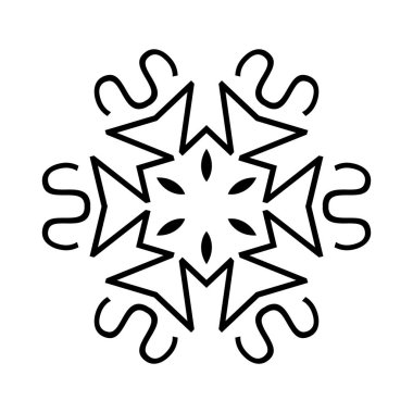 Beyaz arka plan üzerinde izole kar tanesi ince çizgi simgesi. Kış tasarım ve dekorasyon için Snow flake öğe. Buzdolabı vektör simge veya logosu