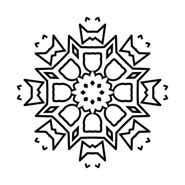 Beyaz arka plan üzerinde izole kar tanesi ince çizgi simgesi. Kış tasarım ve dekorasyon için Snow flake öğe. Buzdolabı vektör simge veya logosu